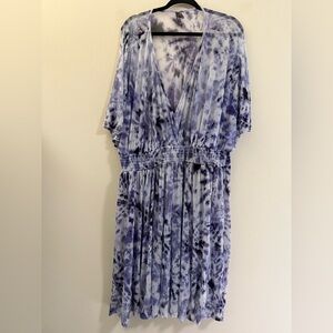 Torrid Sheer Mesh Knee Length Dress or Cover-Up in Periwinkle and Black -‎ 2X